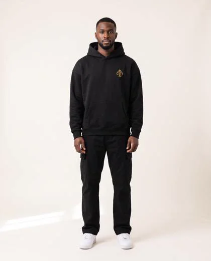 Oversized Hoodie in Black, front view