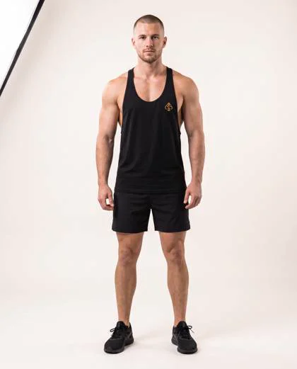 Poly Singlet in Onyx Black, front view
