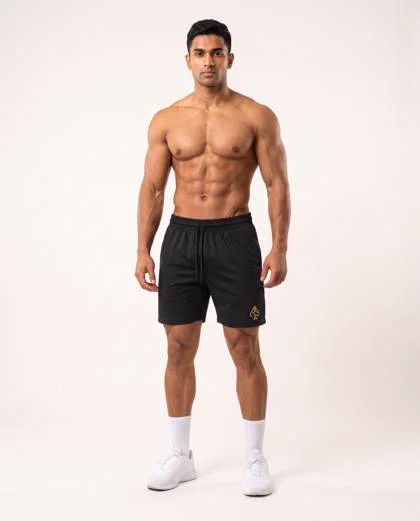 7" Shorts in Onyx Black, front view