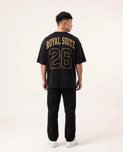 Oversized Tee 26 in Onyx Black, back view